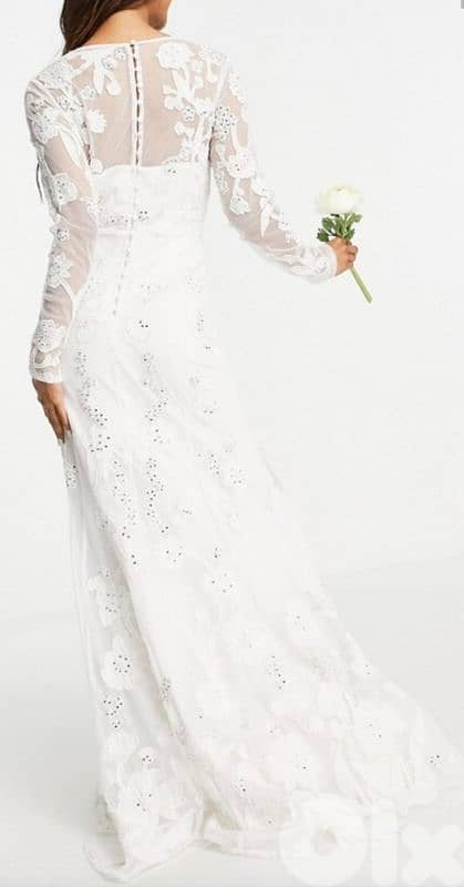 Beads embroidery  wedding or evening dress 38 mediumفستان عرس 13