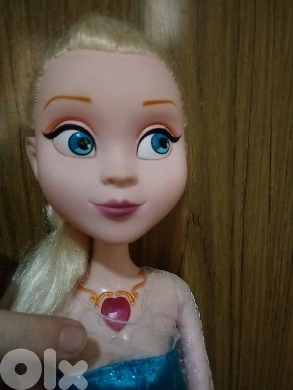 Queen Elsa Lighting Heart Frozen Disney XL 58cm Still good doll=15$ 1