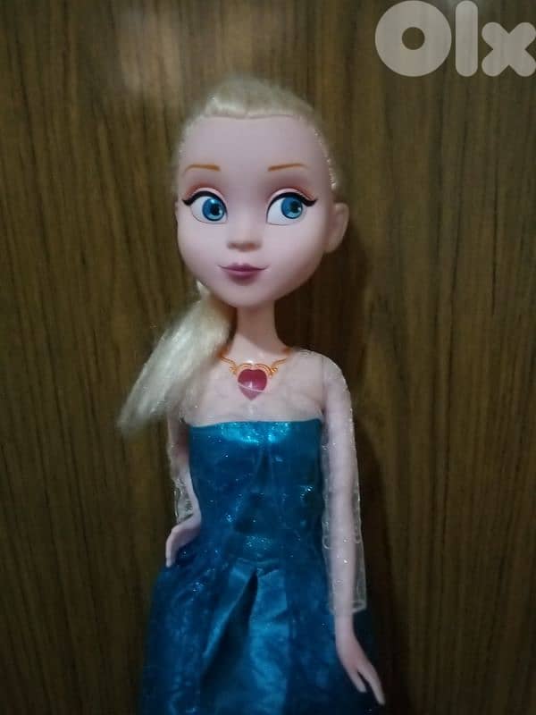 Queen Elsa Lighting Heart Frozen Disney XL 58cm Still good doll=15$ 3