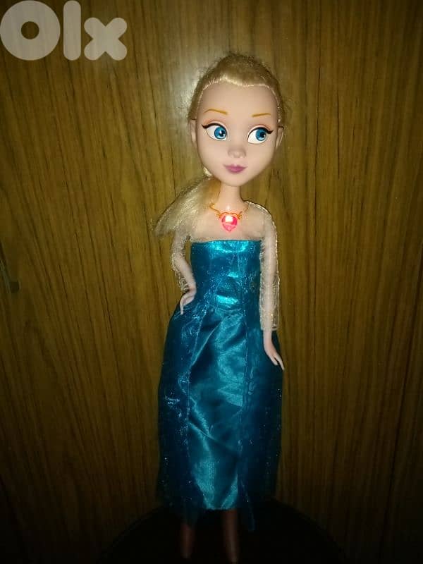 Queen Elsa Lighting Heart Frozen Disney XL 58cm Still good doll=15$ 6