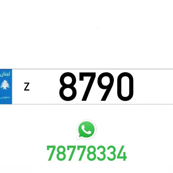 Z  8790  Car Plate Number Sak Tokhsis Jehez 0