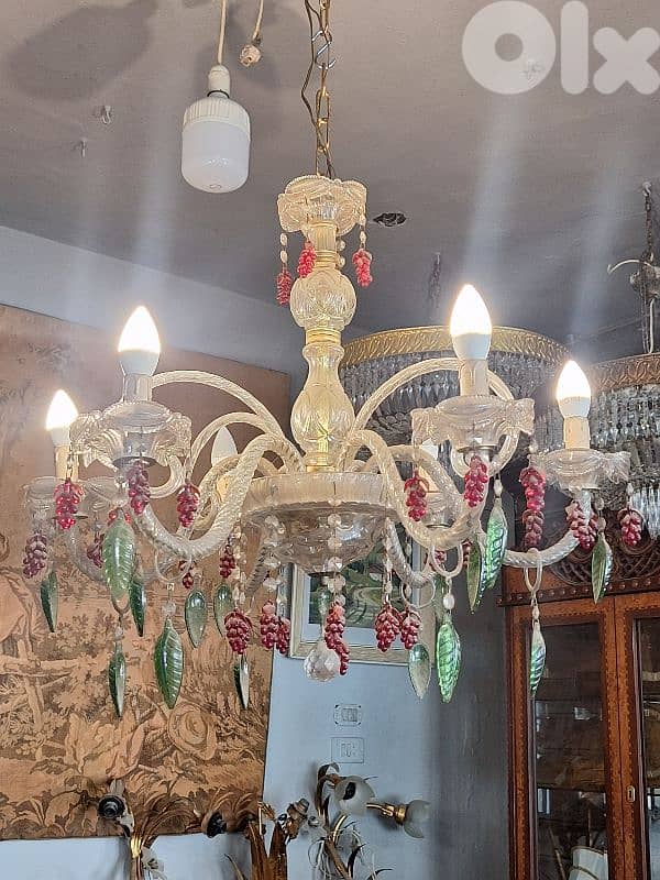 colored murano chandelier 0