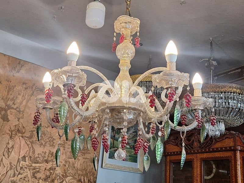 colored murano chandelier 1