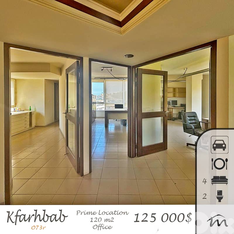 Kfarehbab | 120m² Office | Prime Location | 4 Rooms | Mountain View 0