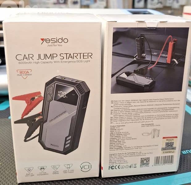 YESIDO CAR JUMP STARTER 800A PEAK CURRENT VC11 0