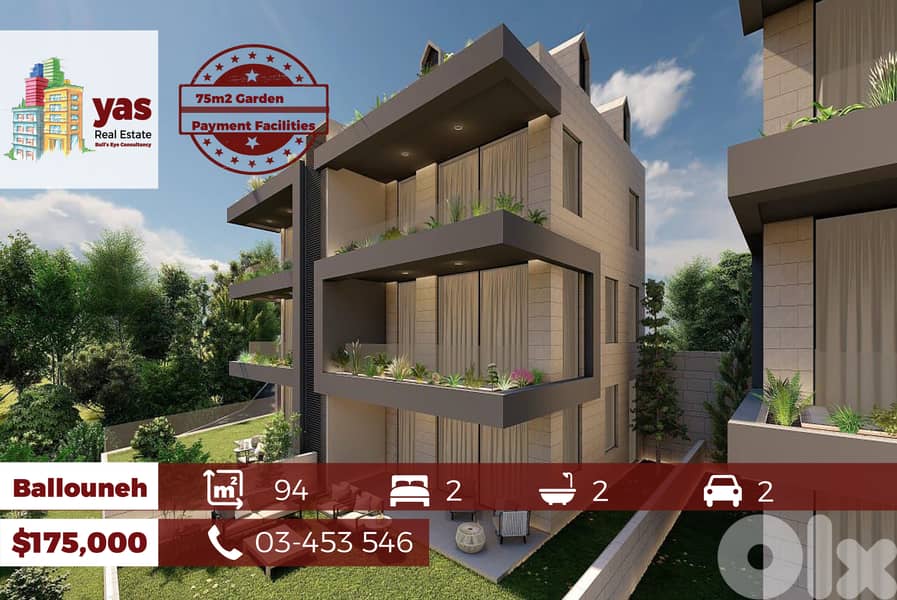 Ballouneh 94m2 | 75m2 Garden | Payment Facilities | Panoramic View |GA 0