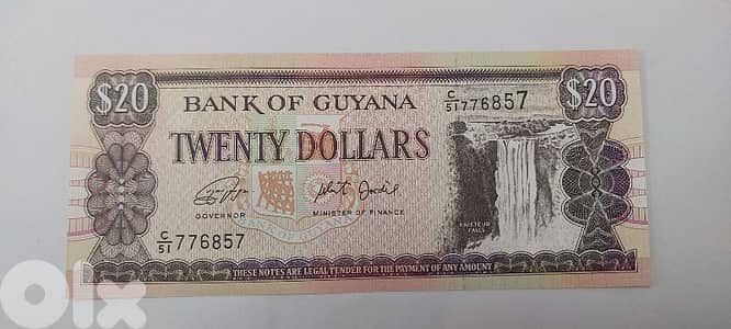 Guyana "South America""Banknote twenty Dollars