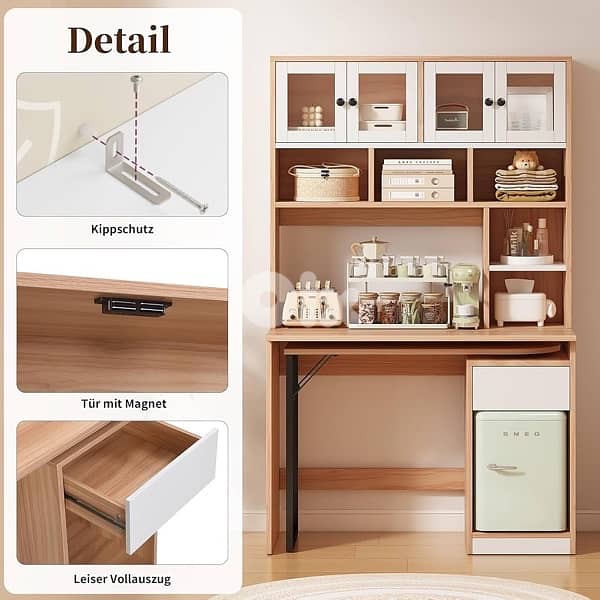 Versatile Storage Space with Acrylic Doors and Swivel Table 1