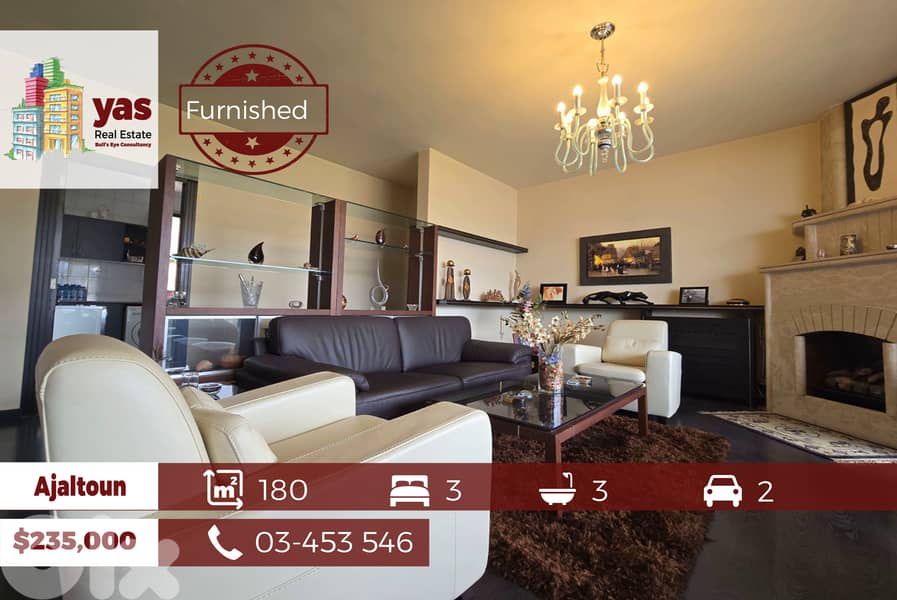 Ajaltoun 180m2 | Furnished | Panoramic View | Dead End Street | DA | 0