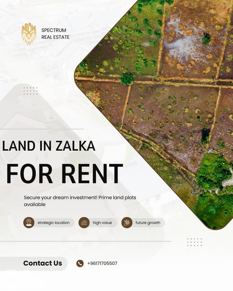 LAND FOR RENT IN ZALKA PRIME LOCATION 1300Sq, (ZLR-199) 0