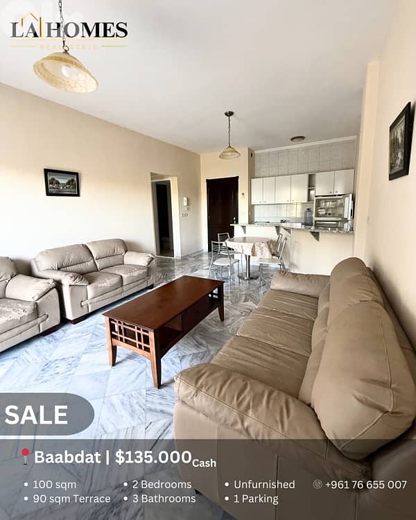 apartment for sale in baabdat شقة للبيع في بعبدات 0