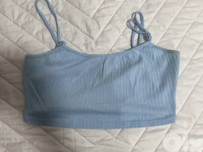blue crop top