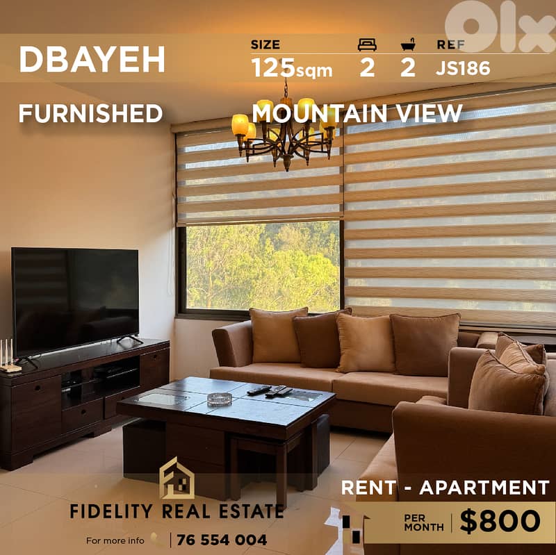 Apartment for rent in Dbayeh JS186 شقة مفروشة بالكامل للإيجار في ضبية 0