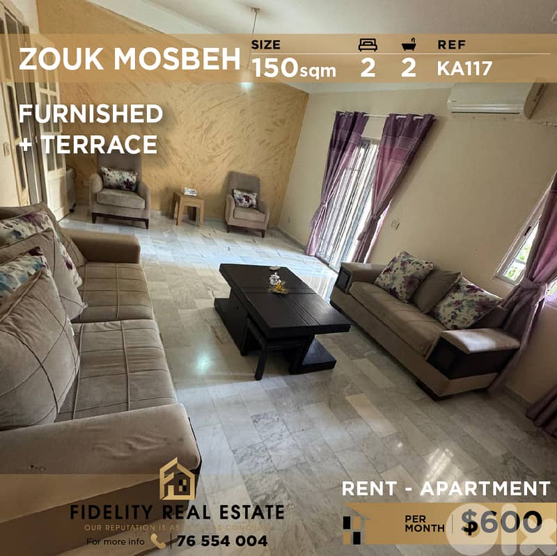 Apartment for rent in Zouk Mosbeh KA117 شقة  للإيجارفي زوق مصبح 0