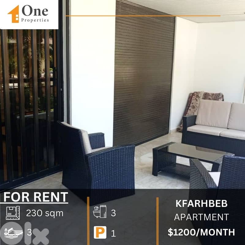APARTMENT FOR RENT IN KFARHBEB 0