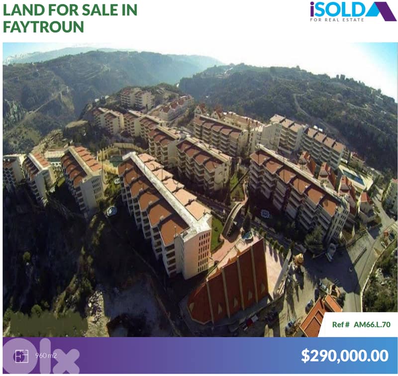 960m2 Land+Mountain View 4sale in Faytroun - أرض للبيع في فيطرون 0