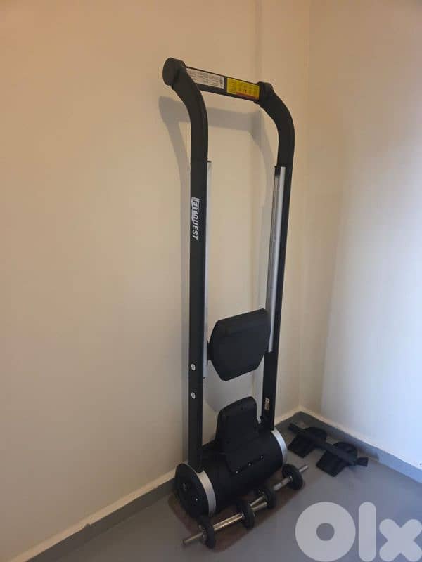rowing machine and dumbles 1