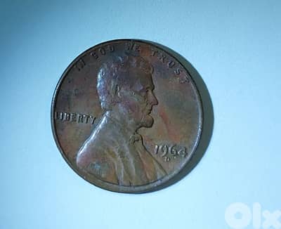 USA penny One Lincolin cent 1964D