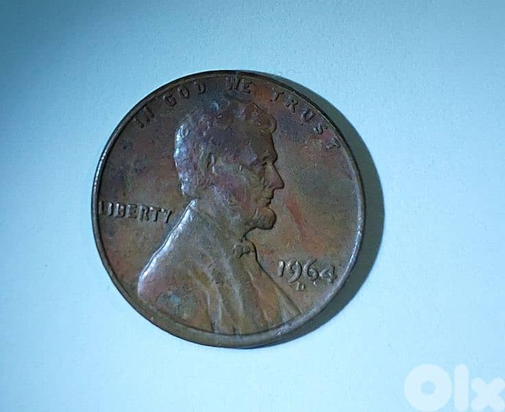 USA penny One Lincolin cent 1964D 0