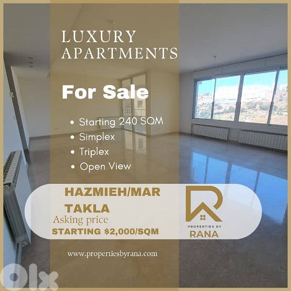 Luxury Apartment for sale Hazmieh Mar Takla شقة للبيع في الحازمية 0