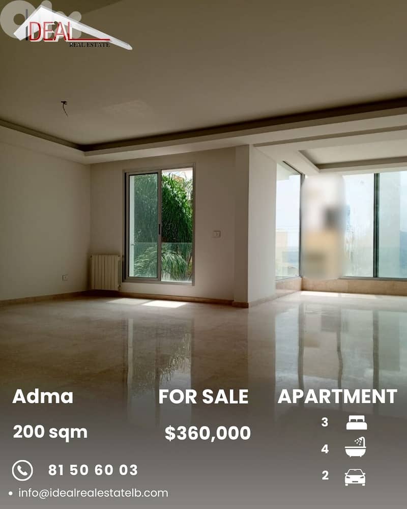 Apartment for sale in Adma Keserouan شقة للبيع في ادما كسروان 0