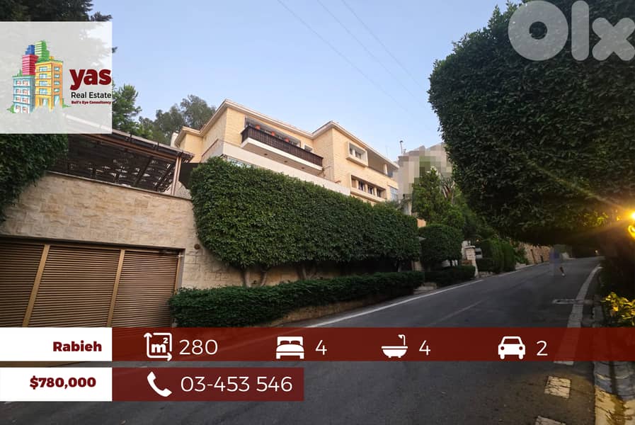 Rabieh 280m2 | Luxury | Prime Location | Calm Area |Open Sea View | PA 0