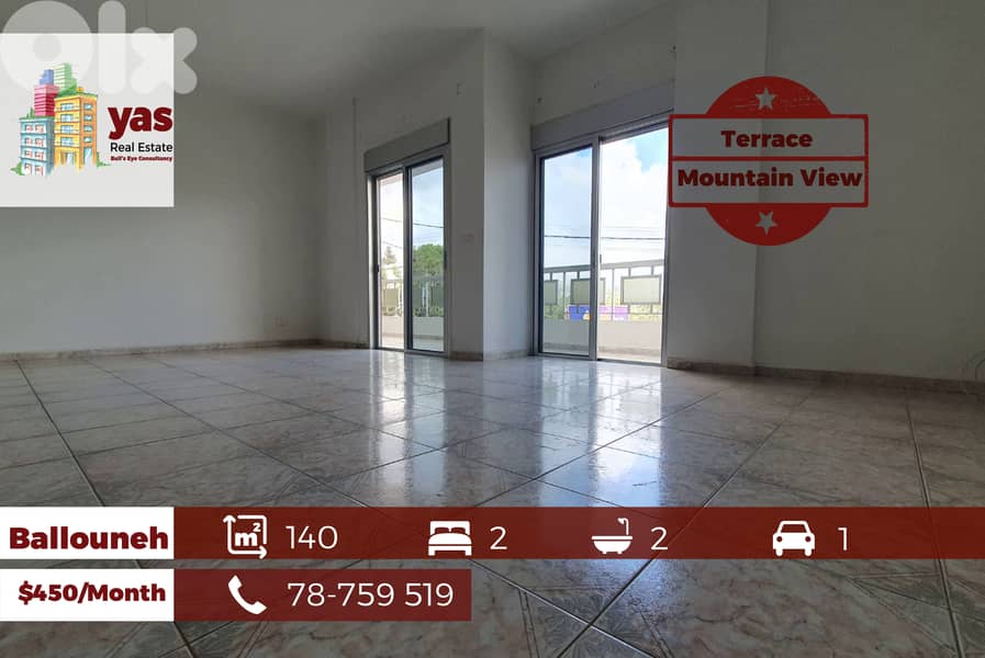 Ballouneh 140m2 | Rent | Open Mountain View | Standard | KH 0