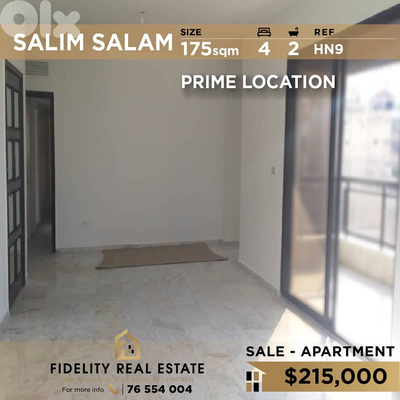 Apartment for sale in Salim Salam HN9 شقة  للبيع في سليم سلام 0