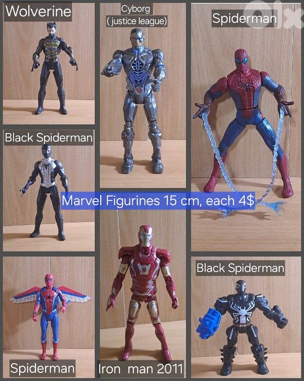 Superheroes figurine 30 cm. 15 and 10 cm , and Transformers big size 2