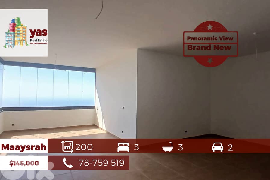 Maaysrah 200m2 | Brand New | Panoramic Sea View | Catch | ABA 0
