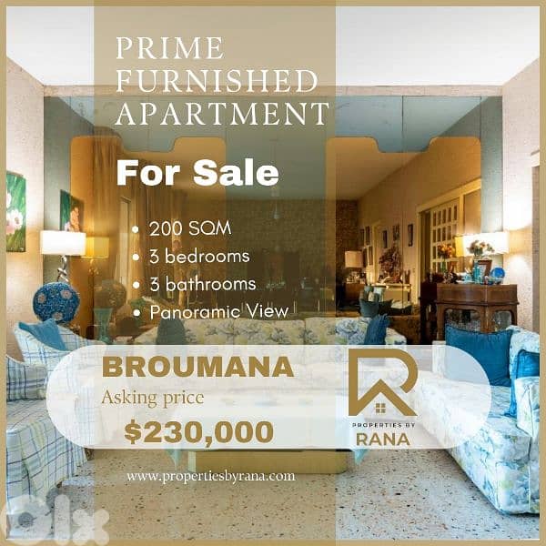 Furnished Apartment for sale Broumana 0