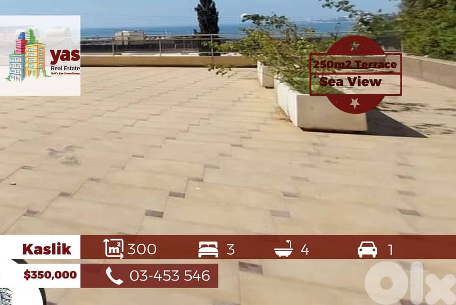 Kaslik 300m2 | 250m2 Terrace | Sea View | High End | Catch | EH 0