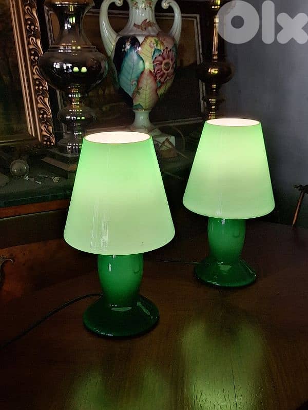 2 italian opaline lamps 0