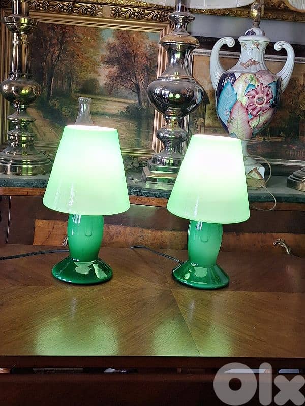 2 italian opaline lamps 1
