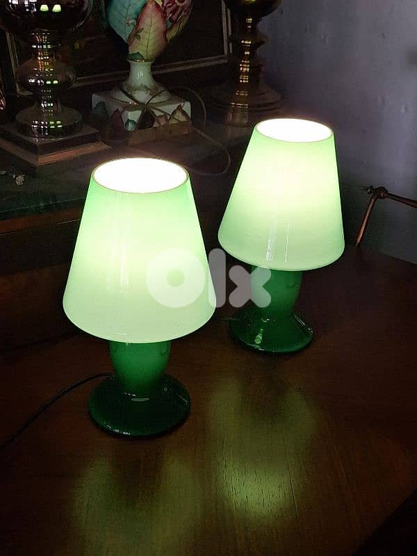 2 italian opaline lamps 2