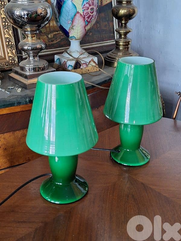 2 italian opaline lamps 4
