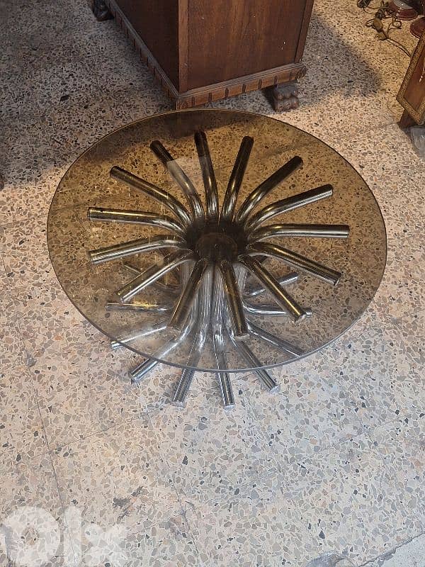 original space age stamped chrome round small table 2