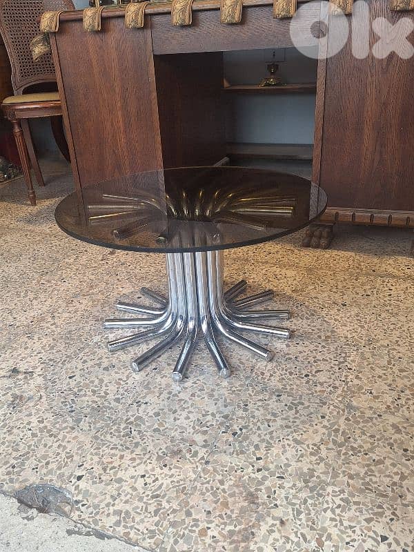 original space age stamped chrome round small table 4