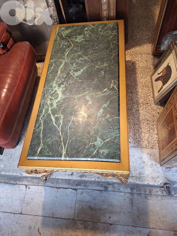 antique giltwood marble top coffee table 3