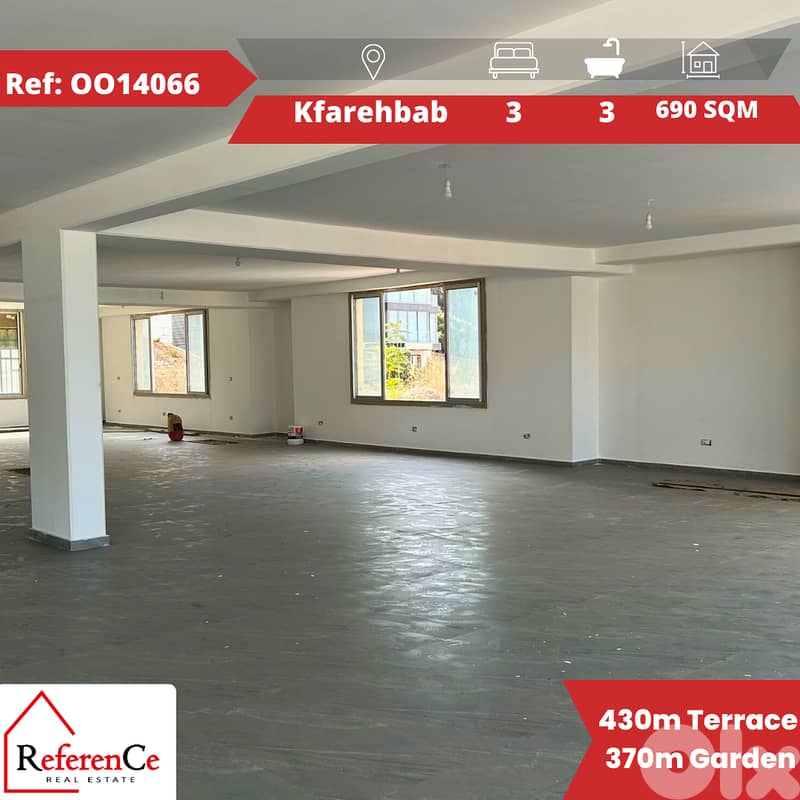 apartment in  Kfarehbab with terrace and Gardenشقة تقع في كفرحباب 0