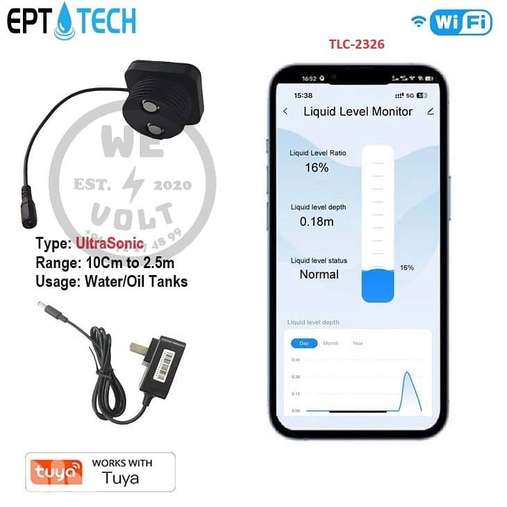 EPT TLC2326 – WiFi Smart Tank Level Monitor Tuya | We Volt 0