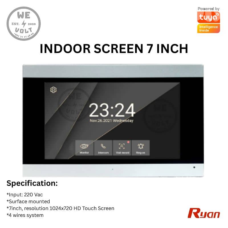 Ryan RAR505 – 7” Smart WiFi Video Door Phone | We Volt 0