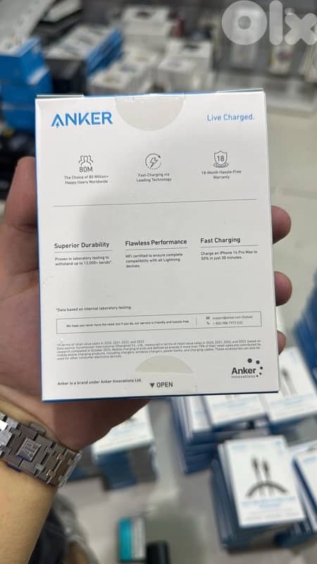Anker 322 usb-c to lightning 3ft black braided cable 1