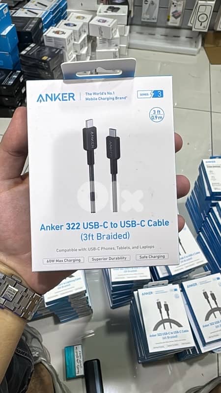 Anker 322 Usb-c To Usb-c Cable 3ft black (Braided) 0
