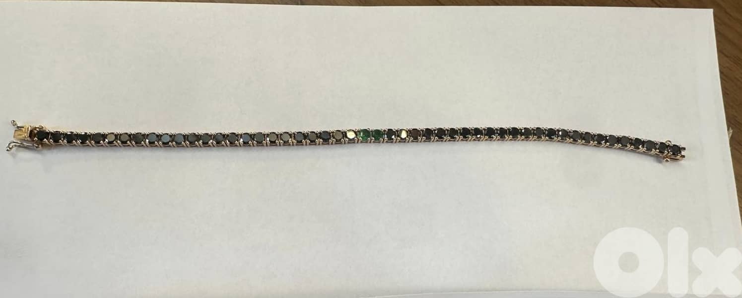 Tennis bracelet black diamonds AUTHENTIC 1