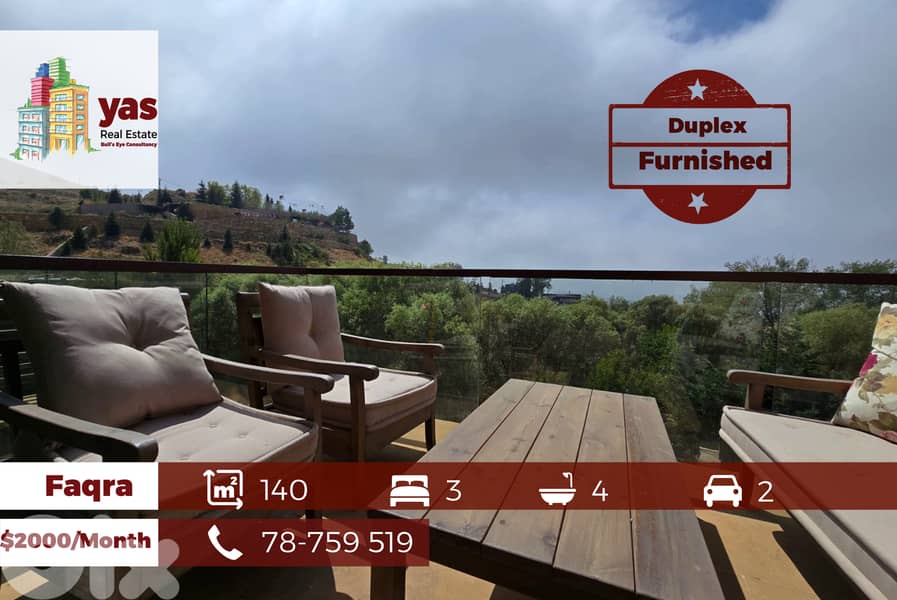 Faqra 140m2 | Furnished Duplex | Panoramic View | Modern | DA 0