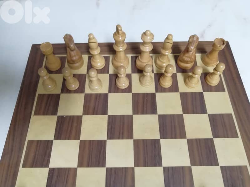 wooden chess set and  board 2