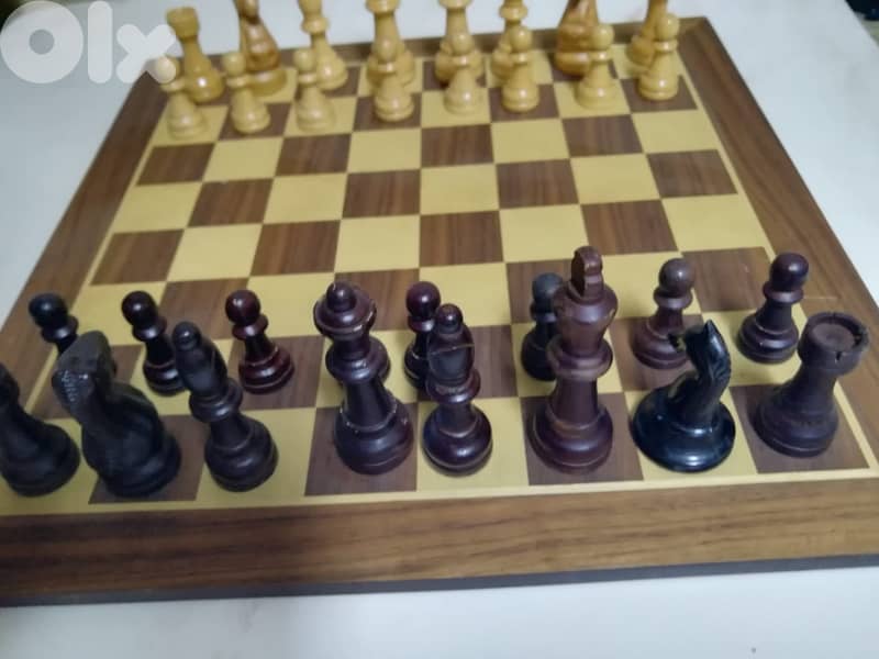 wooden chess set and  board 3