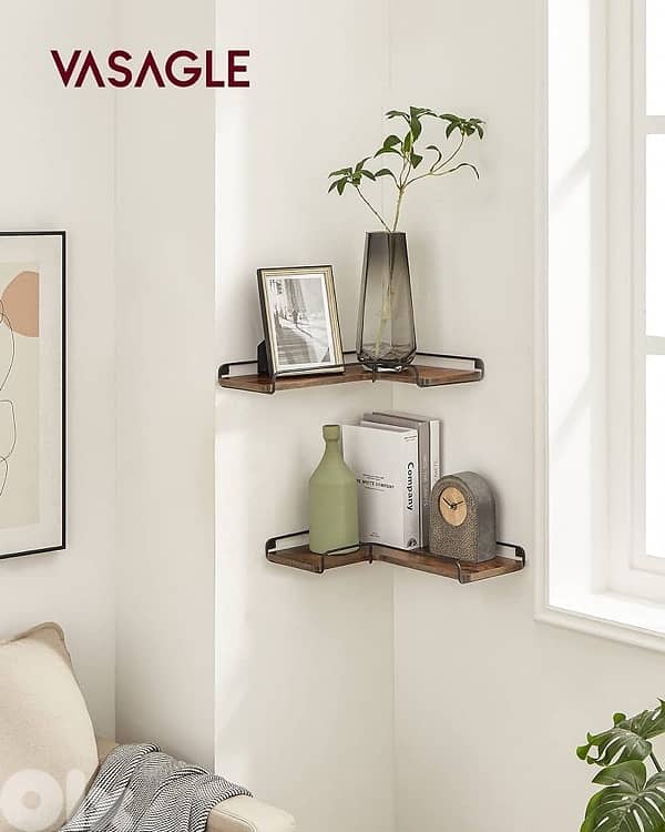 Floating Shelves, Set of 2, L-Shaped Corner Shelves 1