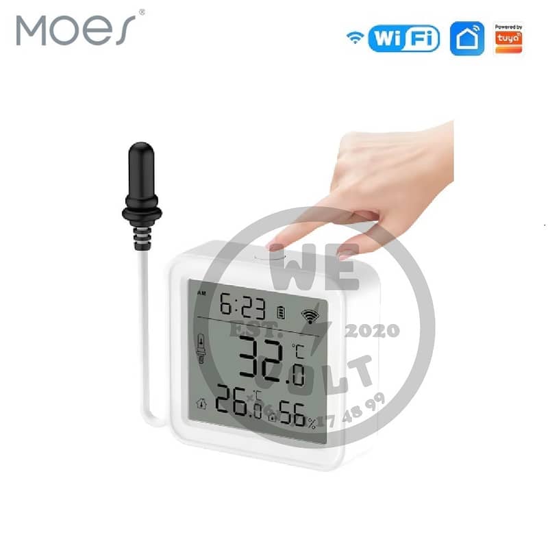 WiFi Temp & Humidity Sensor with LCD & Probe | MOES – We Volt 0